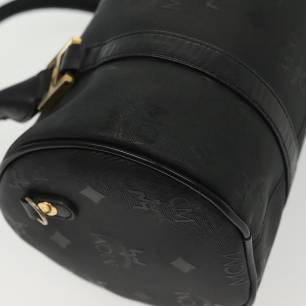 MCM Vicetos Logogram Hand Bag PVC Black Gold Auth bs28959 - Picture 15 of 16